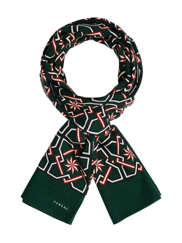 FURSAC Geometric-pattern Scarf in Green