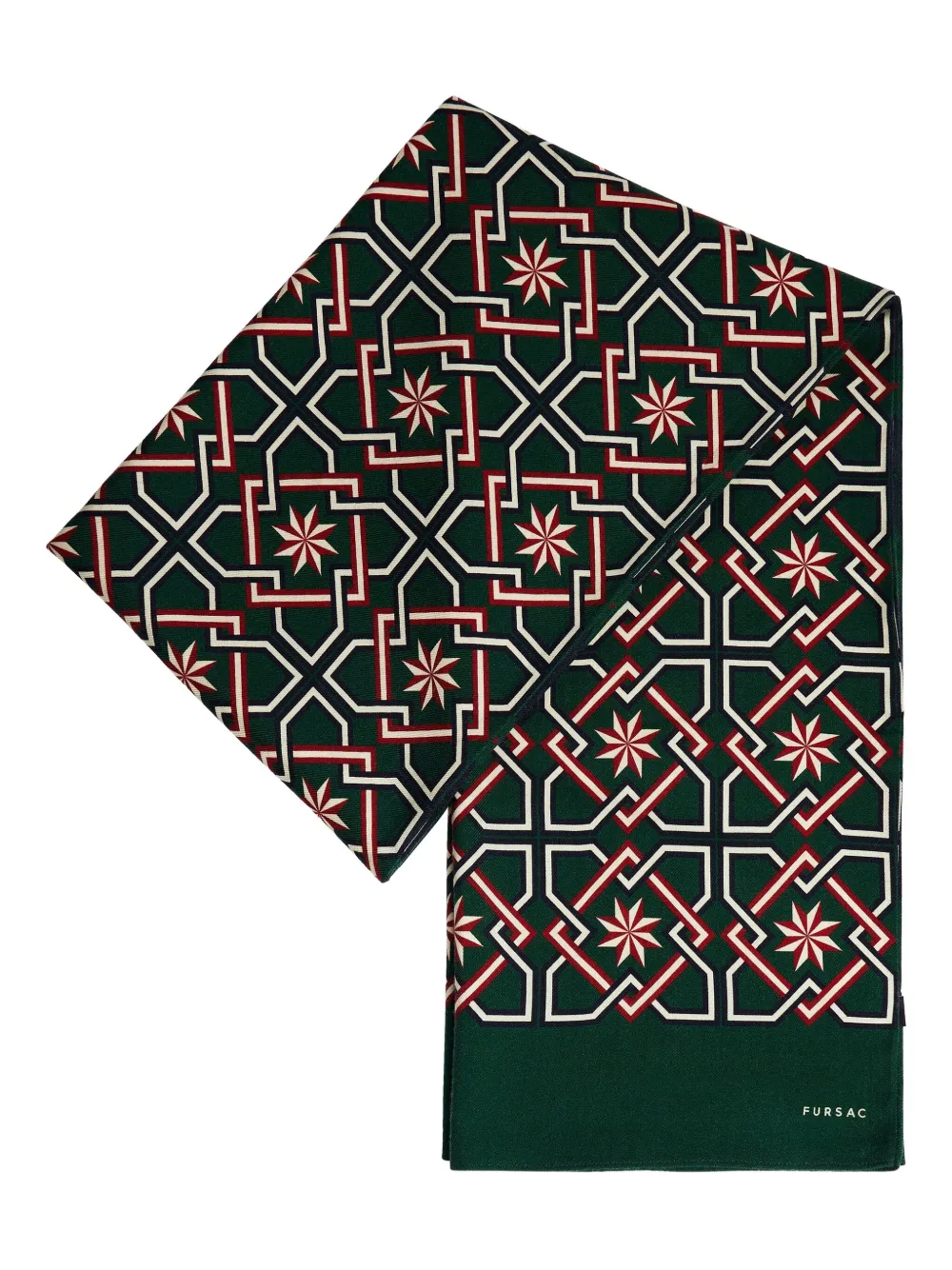 FURSAC geometric-pattern scarf - Groen