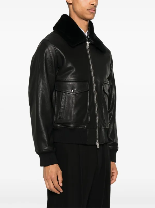 FURSAC ジップアップ レザージャケット | ブラック | FARFETCH JP