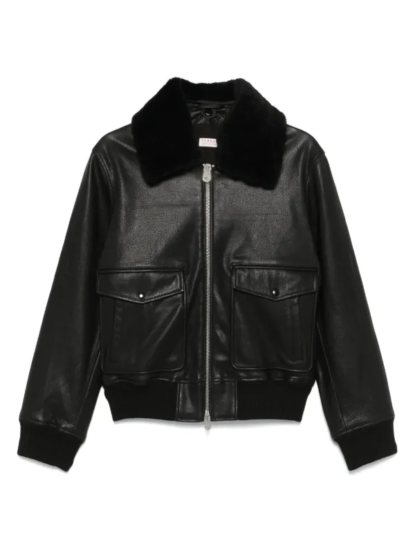 FURSAC ジップアップ レザージャケット | ブラック | FARFETCH JP