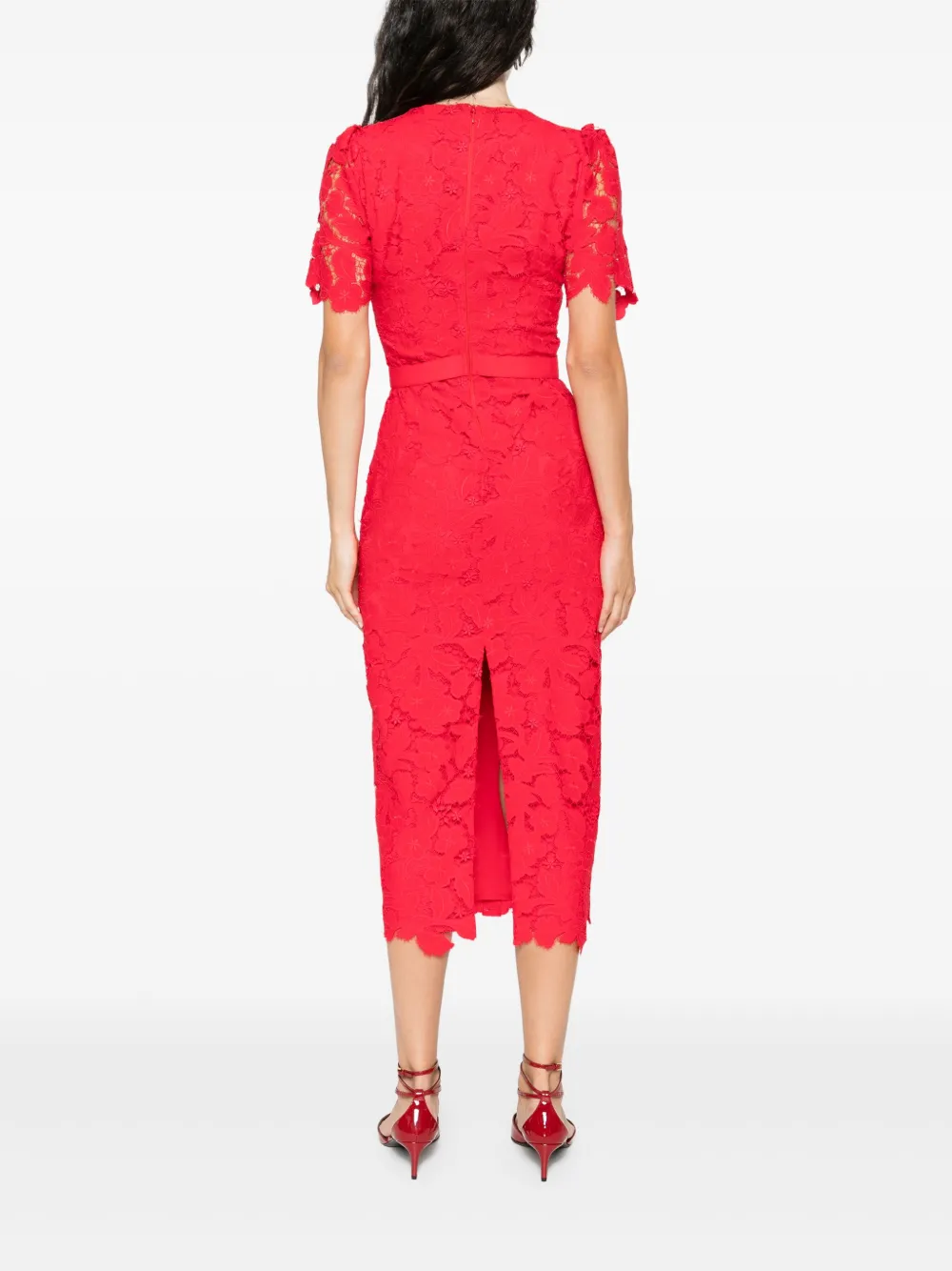 NISSA Midi-jurk met kant Rood