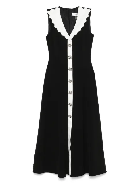 NISSA vestido midi con cuello festoneado