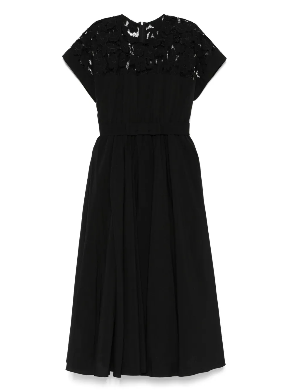 lace-detailed midi dress