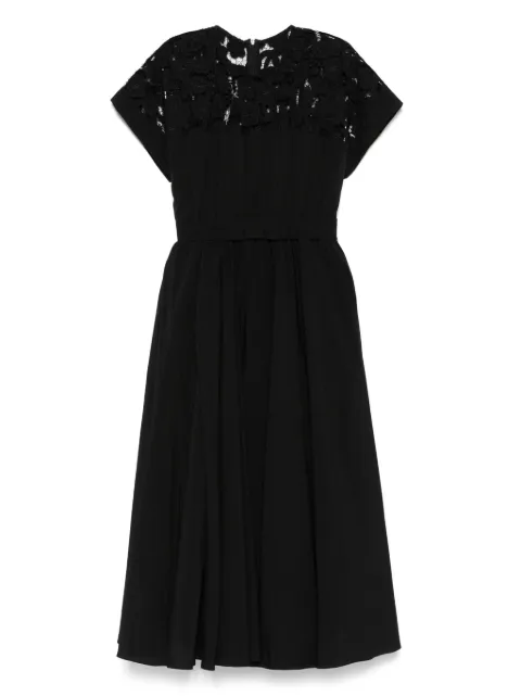 NISSA robe mi-longue à détails en dentelle