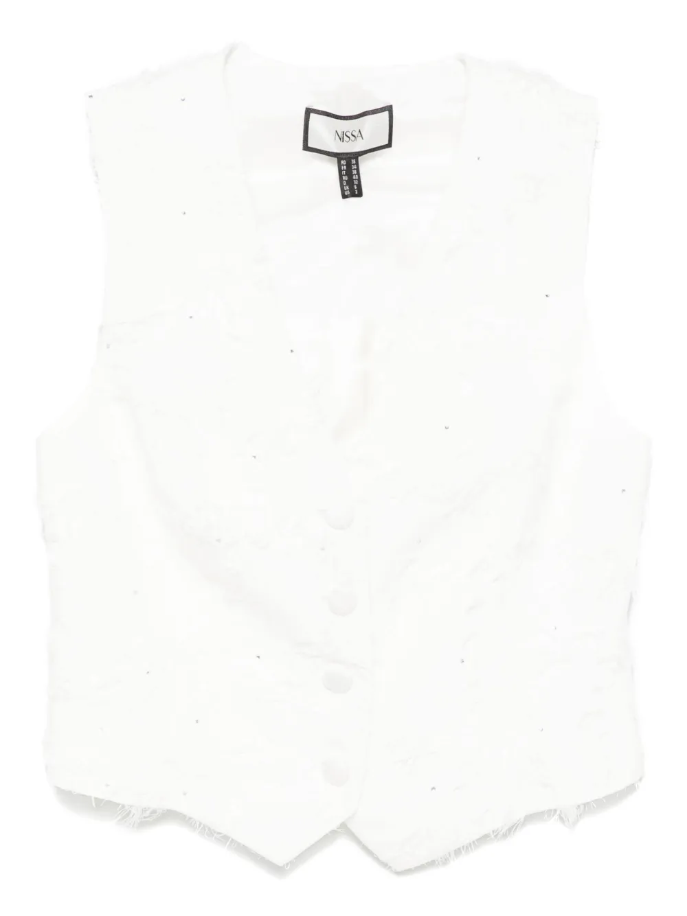 Shop Nissa Fringed Waistcoat In Weiss
