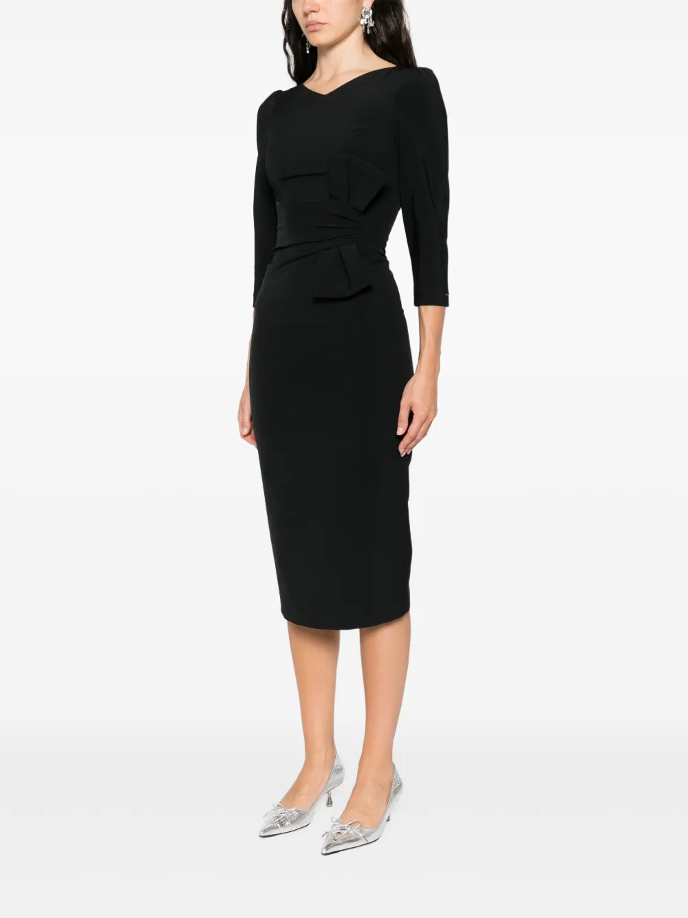 NISSA Midi-jurk met strik-detail Zwart