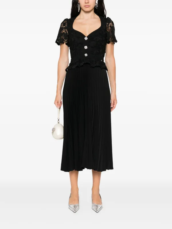 NISSA lace-panels Maxi Dress | Black | FARFETCH GE