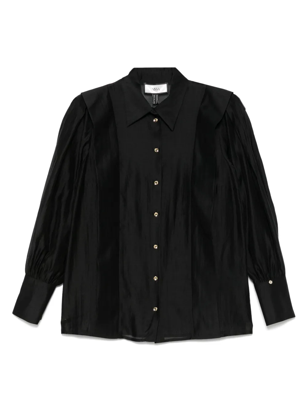 NISSA camisa con pliegues | negro | Image 1