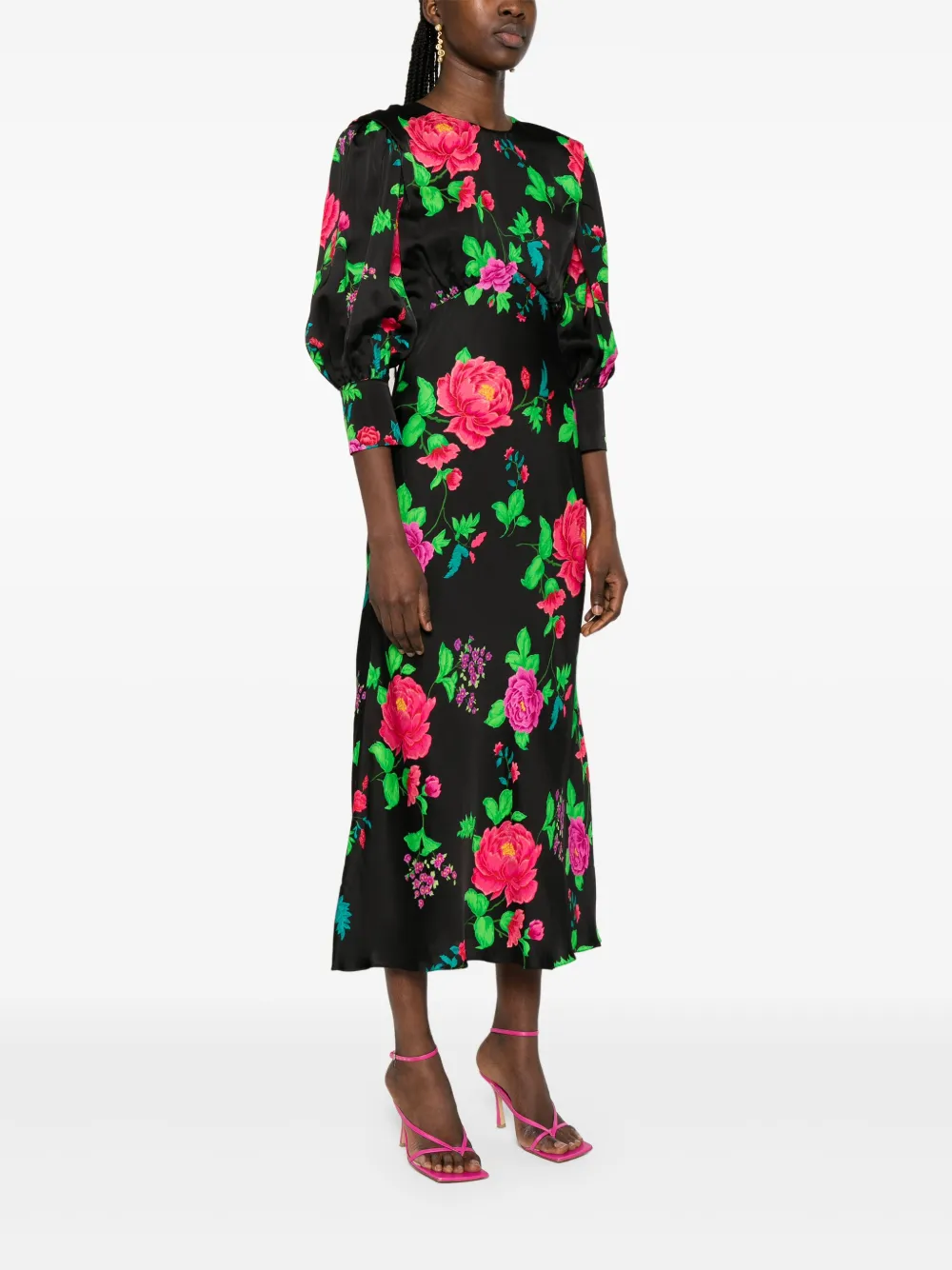 NISSA Midi-jurk met print Zwart
