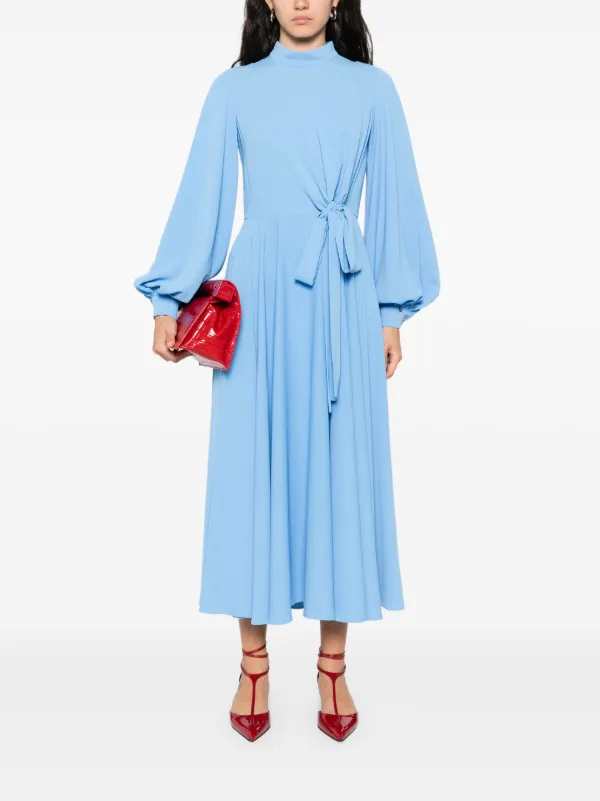 finders keepers blue dress NISSA high-neck Midi | Size:M - Regular cupped The Men's Navy Blue Poppy knit care dress.