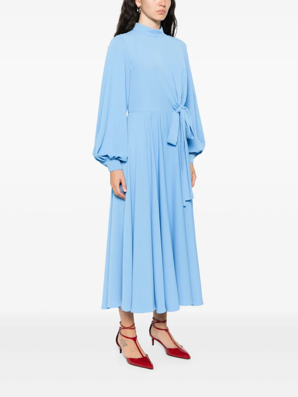 NISSA Midi-jurk met hoge hals Blauw