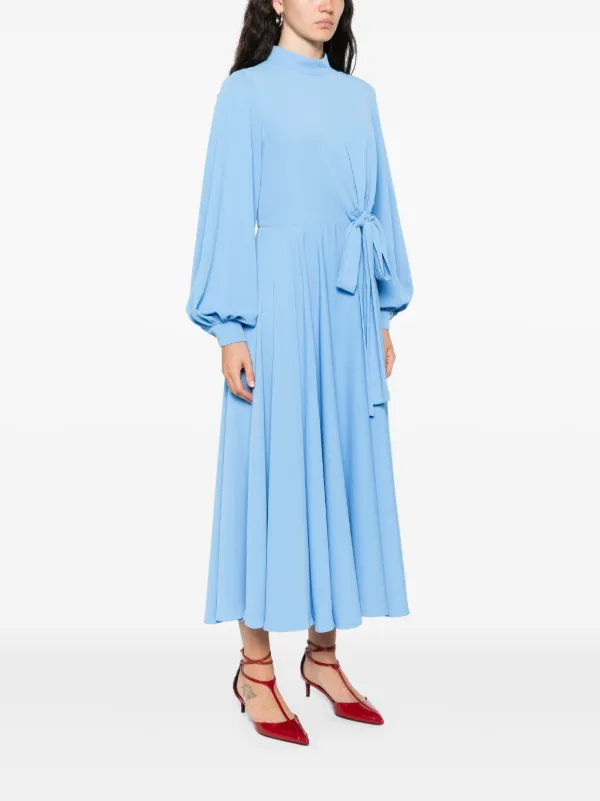 high neck blue midi dress NISSA high-neck Midi Dress | Blue