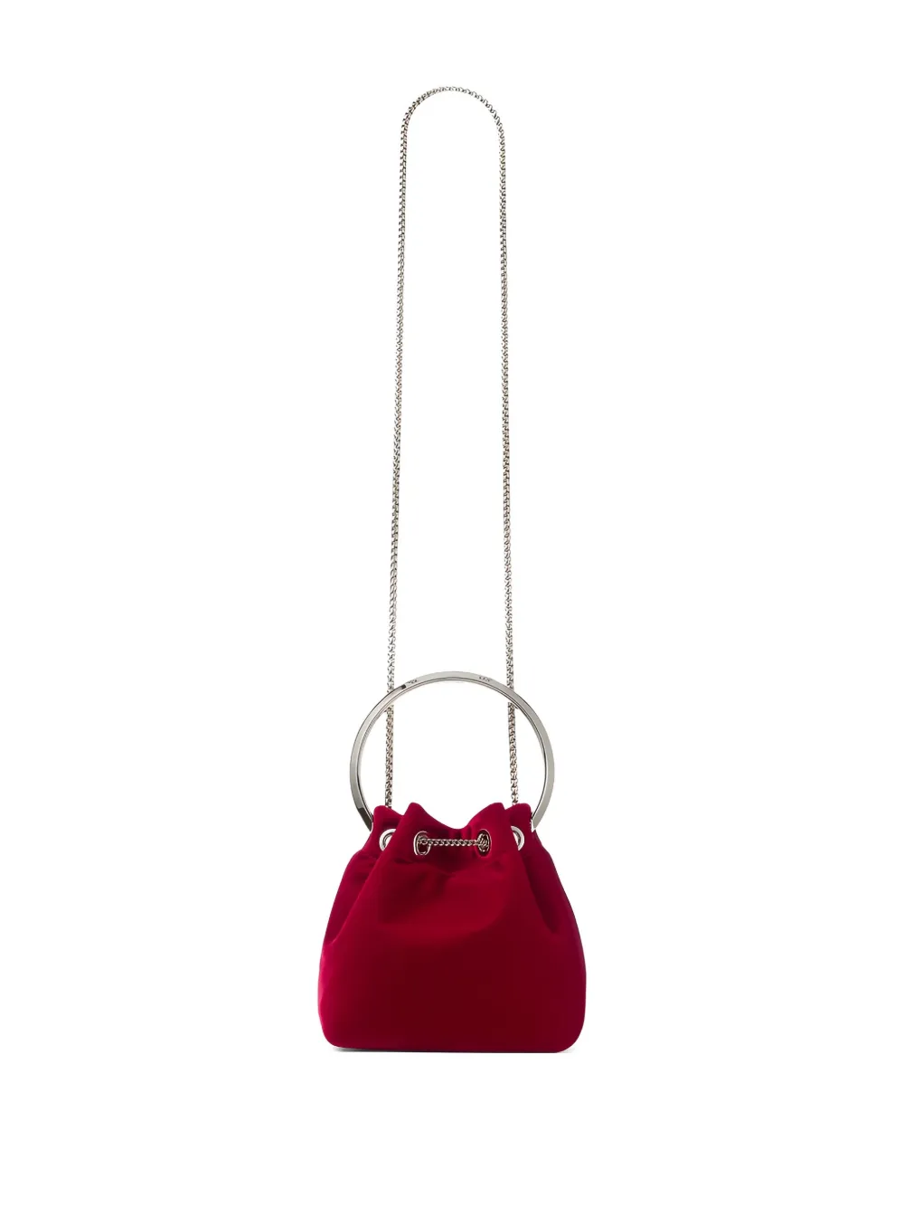 Jimmy Choo Bon Bon Ring-top Bucket Bag In Red