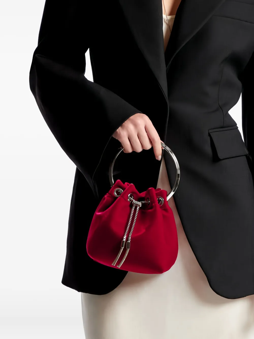 Jimmy Choo Bon Bon ring-top bucket bag - Rood