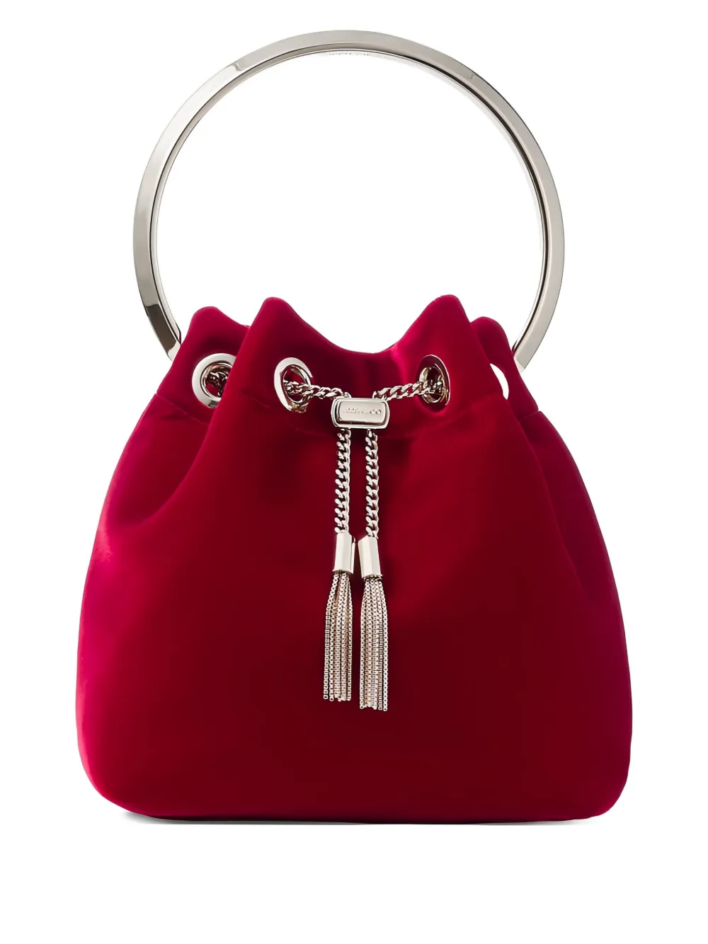 Jimmy Choo Bon Bon Ring-top Bucket Bag In Red