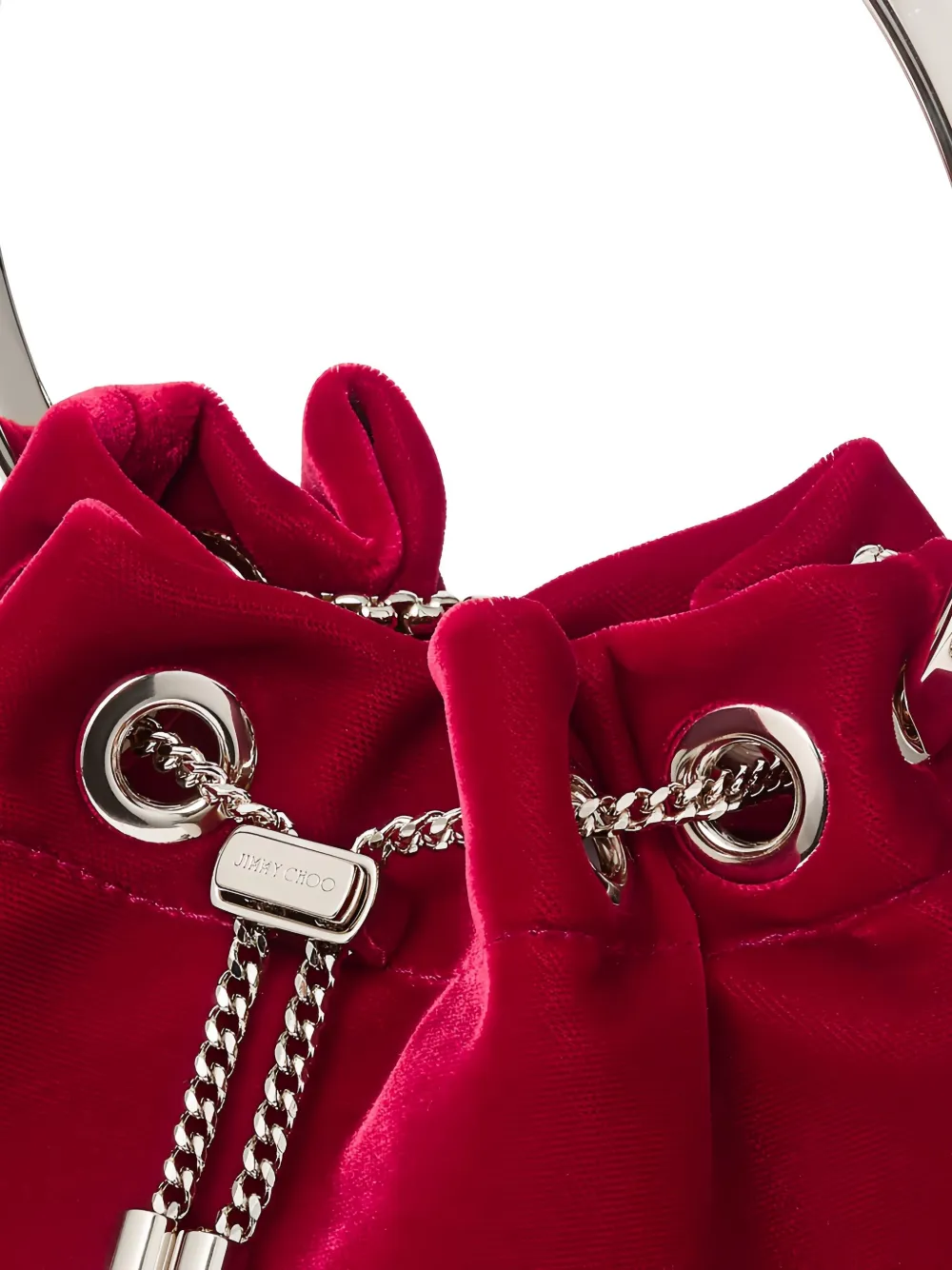 Jimmy Choo Bon Bon Ring-top Bucket Bag In Red