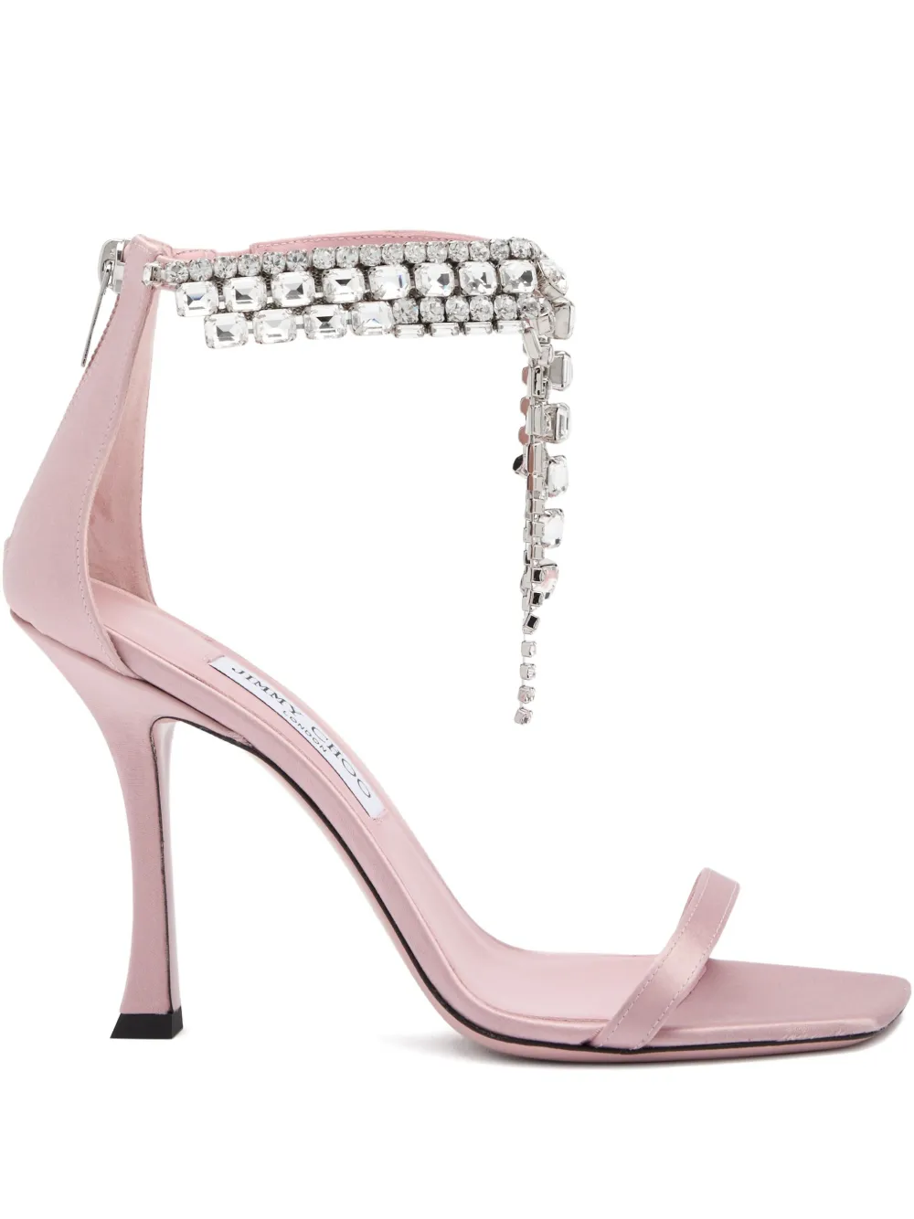 Jimmy Choo 100mm Verity Strass satin sandals - ピンク Jimmy Choo 100mm Verity Strass satin sandals - ピンク
