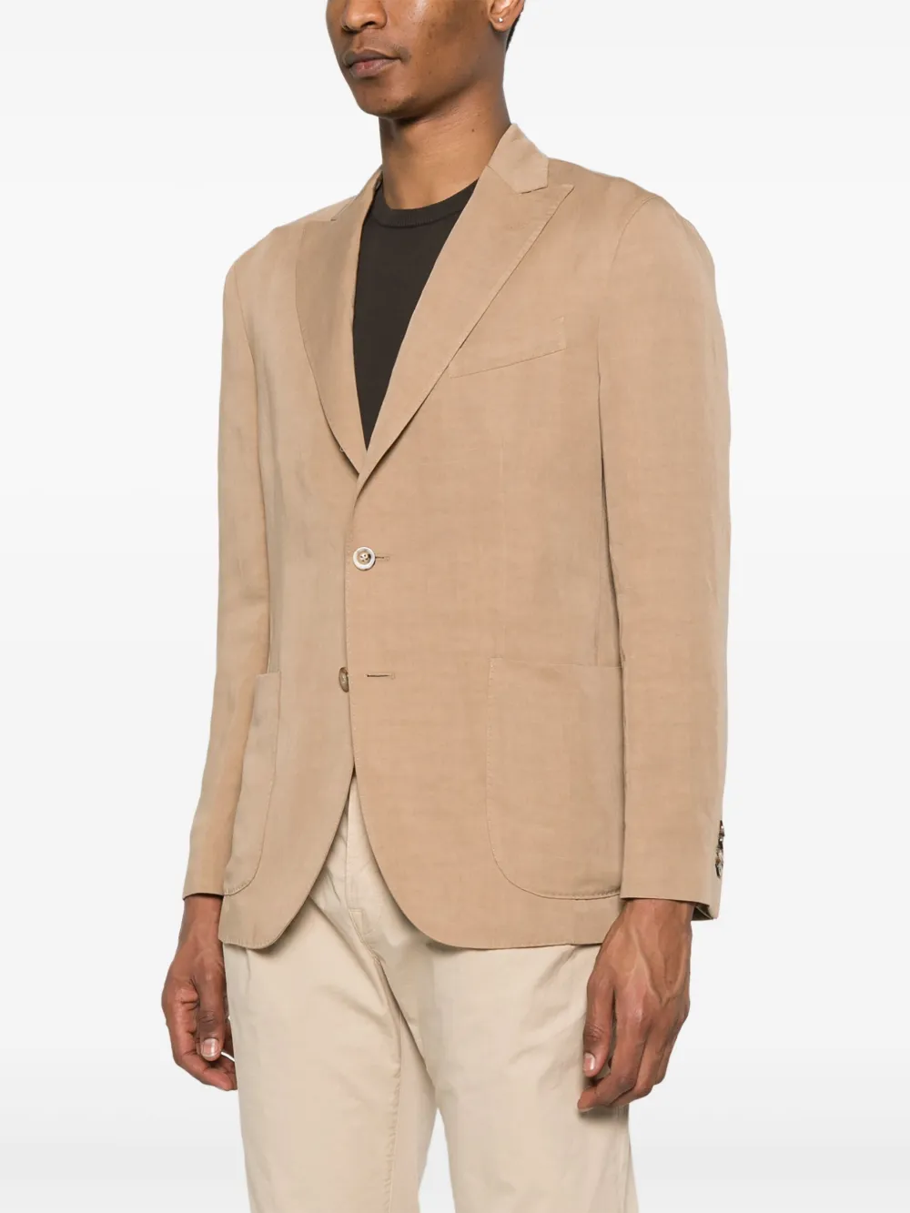 Boglioli Blazer met enkele rij knopen Bruin