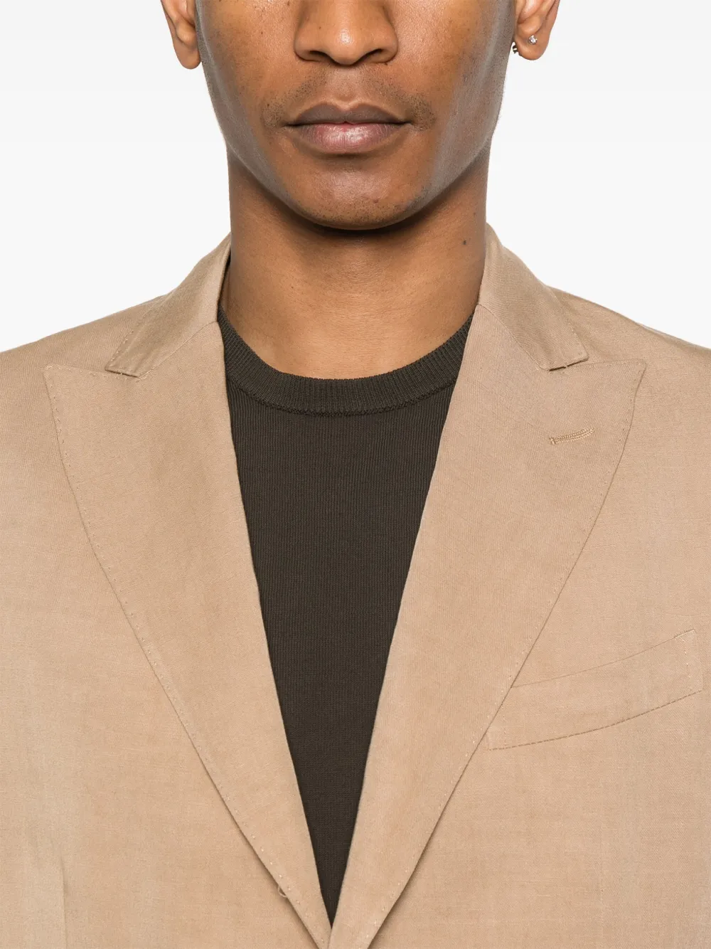 Boglioli Blazer met enkele rij knopen Bruin
