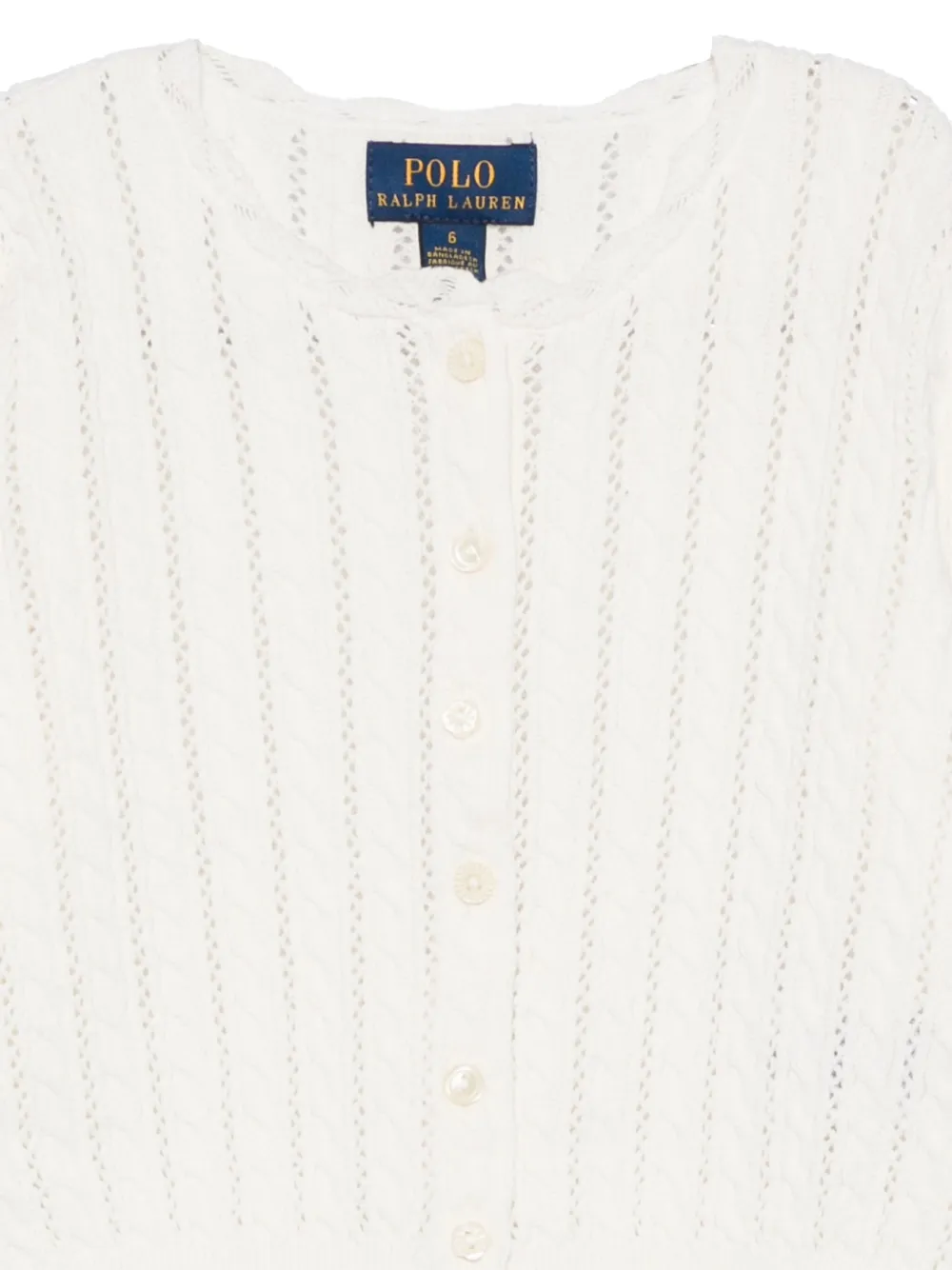 POLO RALPH LAUREN KIDS Kabelgebreid vest Wit