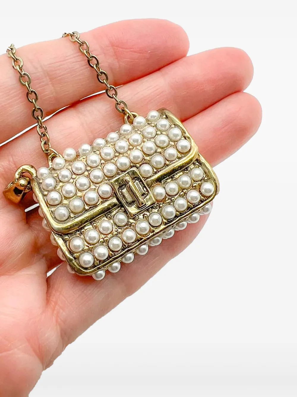 2000s Pearl Handbag Pendant
