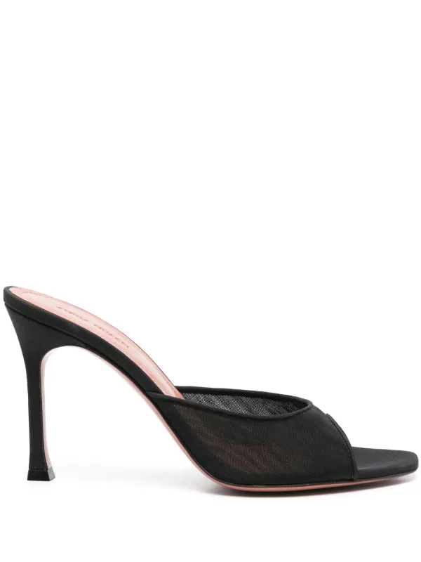Amina Muaddi Alexa Sandals in Black