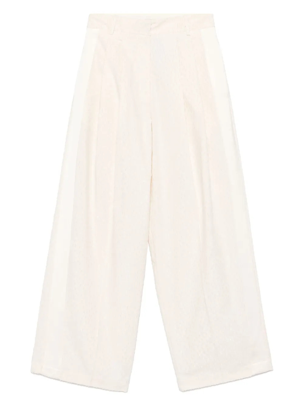 Alysi Broek met jacquard-patroon Beige