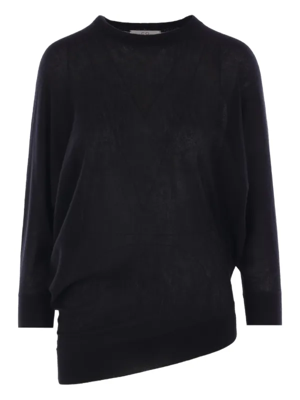 Co Asymmetrical-hem Sweater in Black