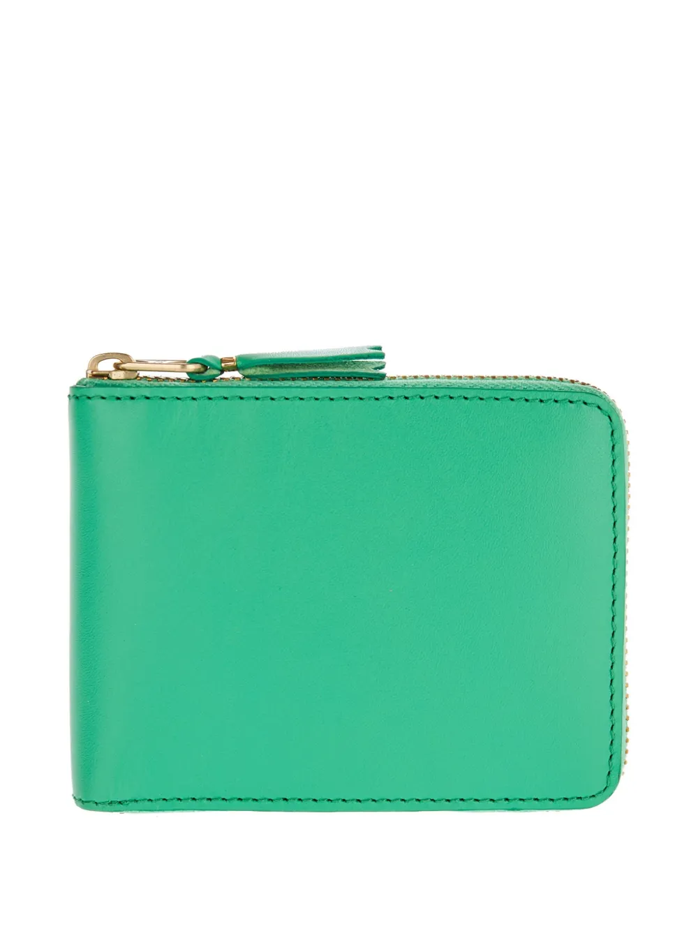 Comme Des Garçons Zip-around Leather Wallet In Green