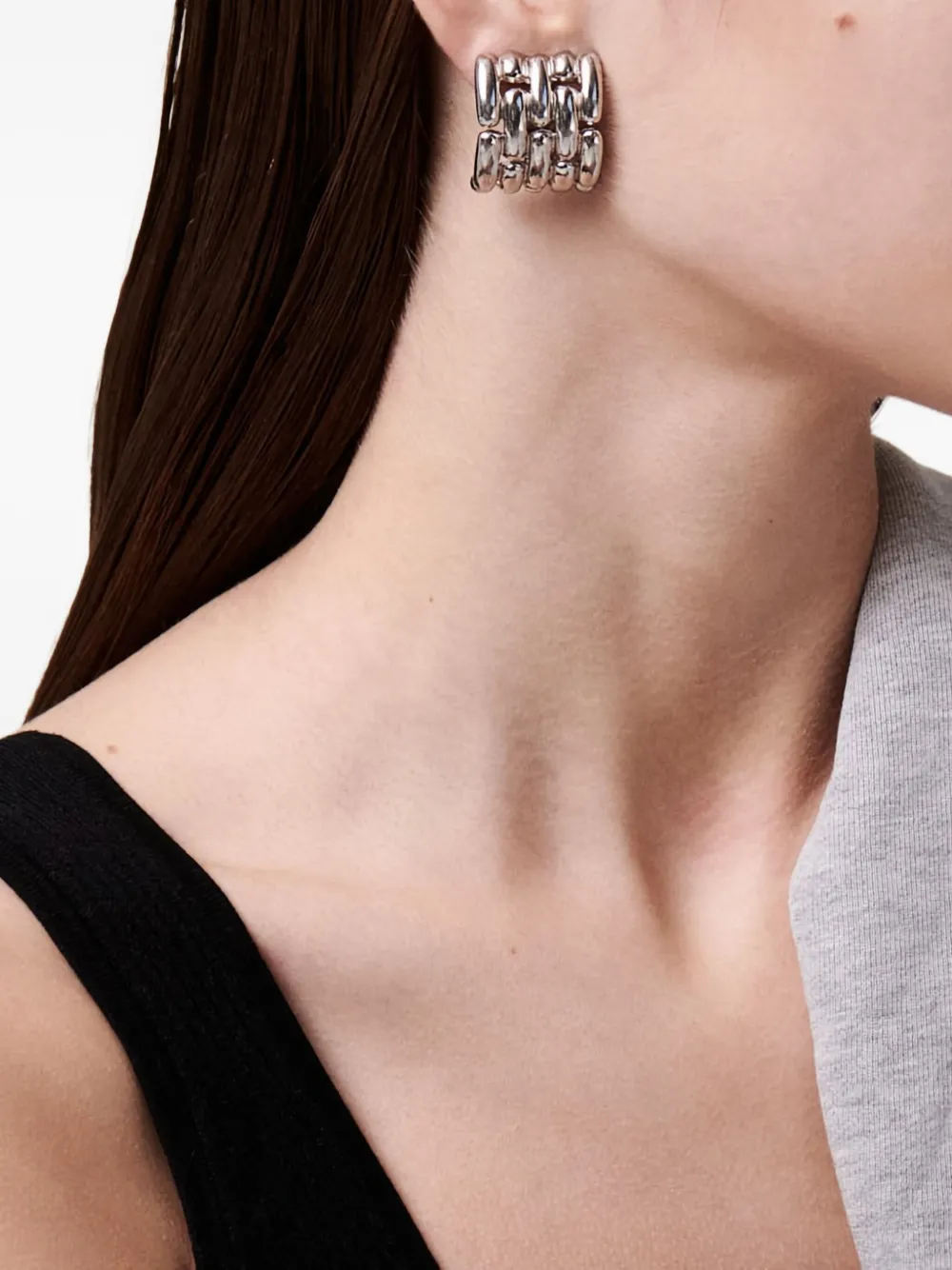 Jennifer Gibson Jewellery 1980s Givenchy watch link earrings | Silver | Image 1