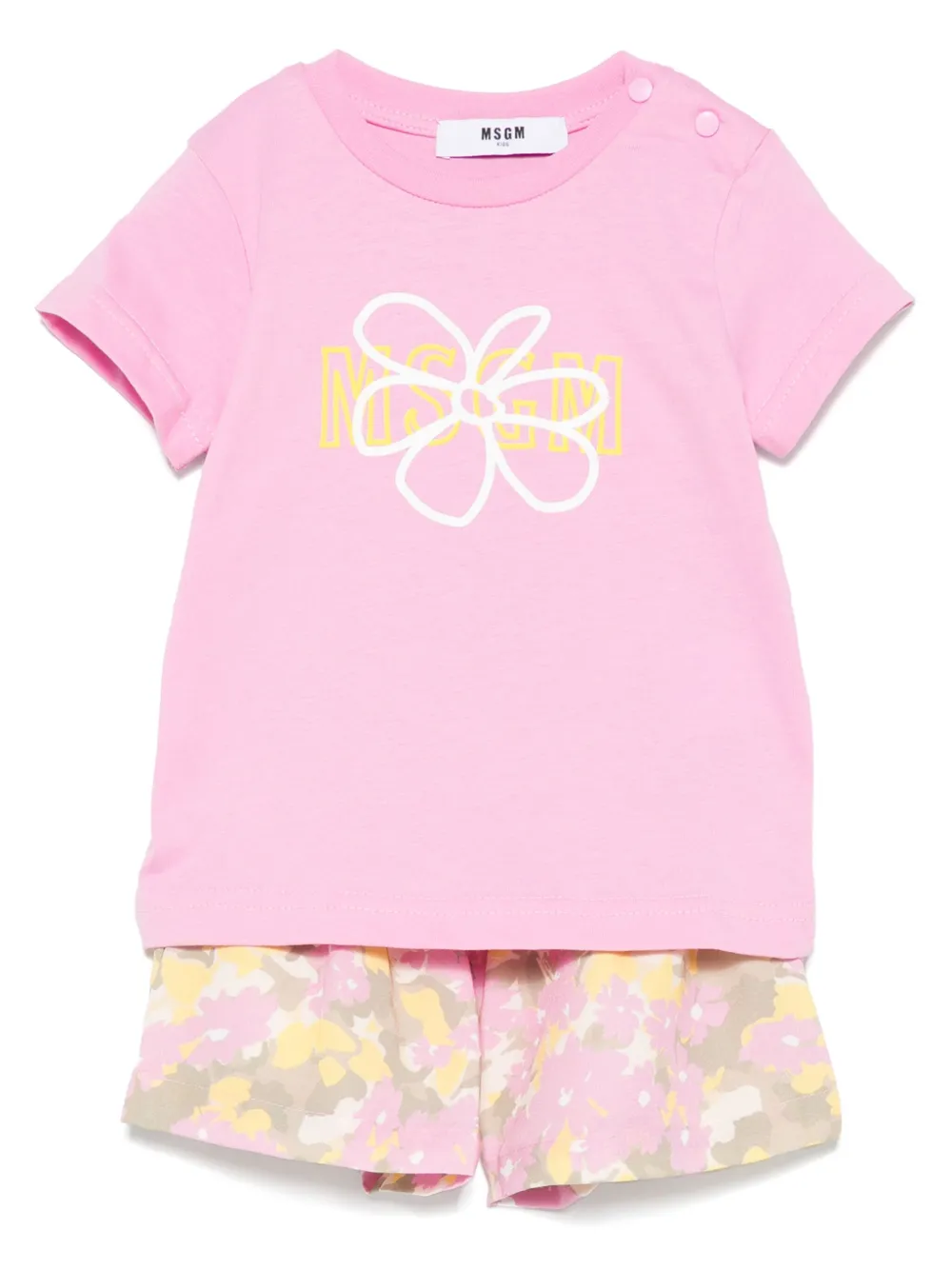 MSGM Kids Shorts met bloe print Roze