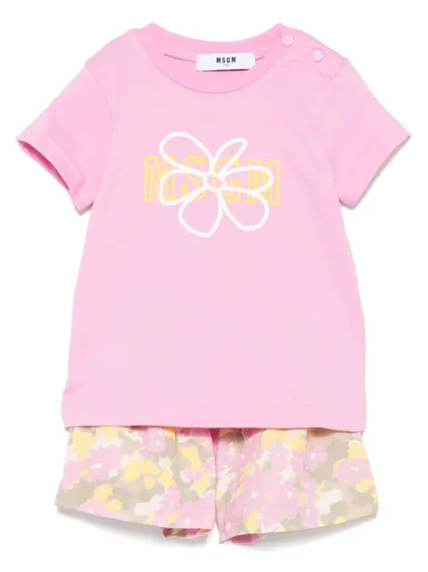 MSGM Kids set de shorts con estampado floral