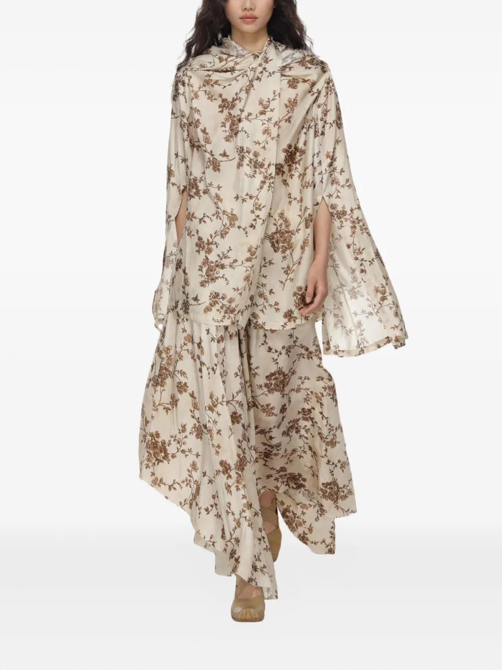 Uma Wang Genit midi-rok - Beige