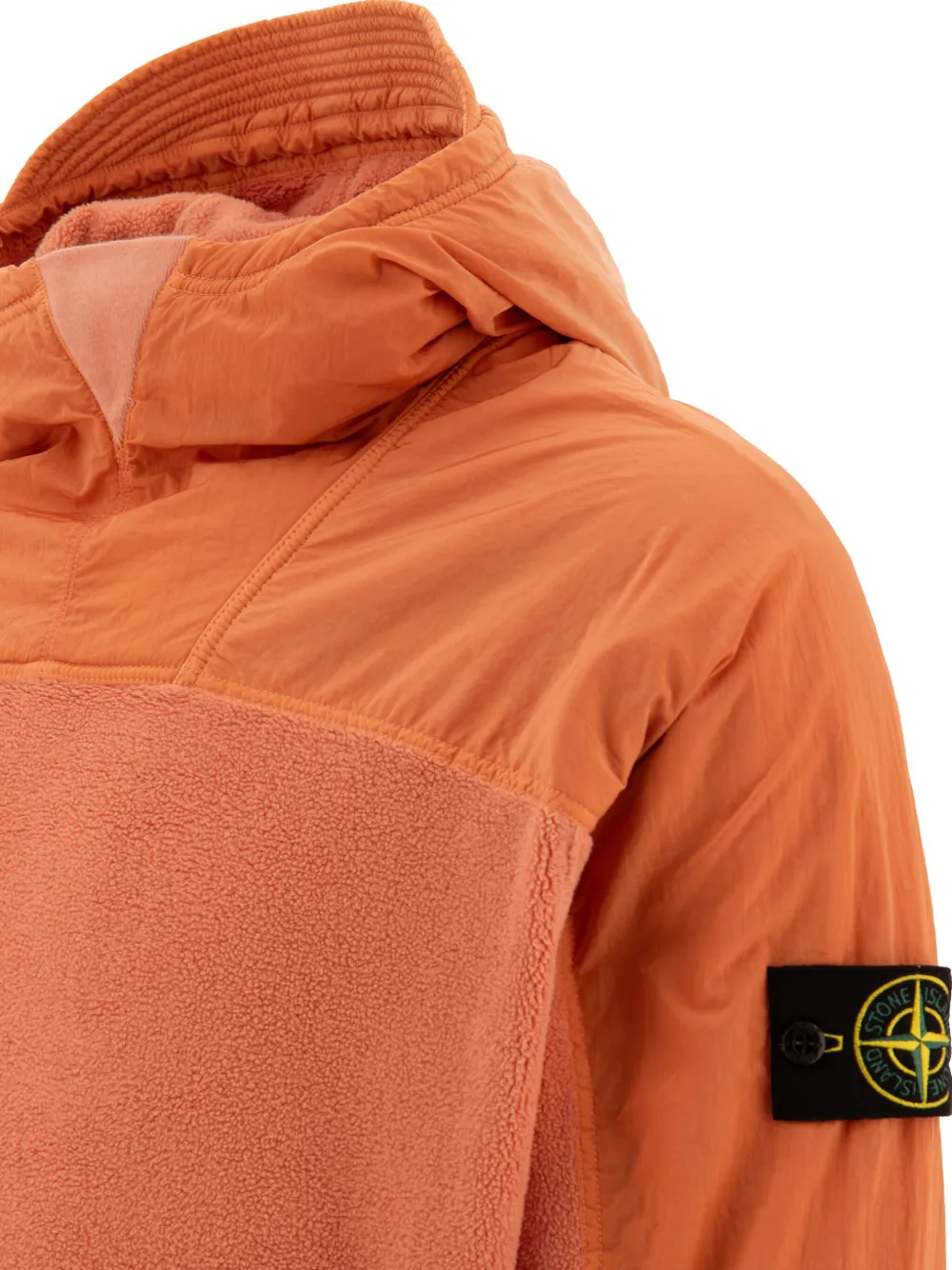 Stone Island Sweater met capuchon en fleece vlak Oranje