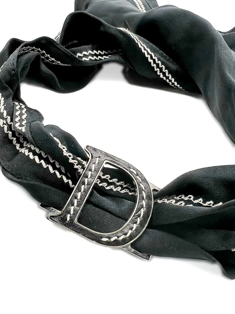 Dior Pre-owned 1990s Logo Necklace in Black, view 3