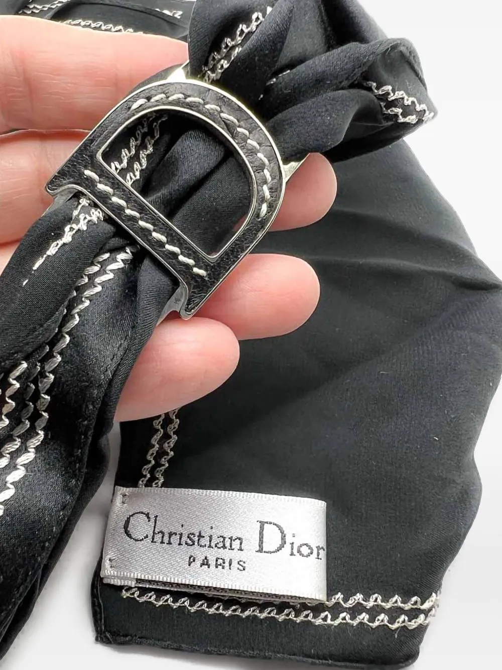 Dior Pre-owned 1990s Logo Necklace in Black, view 4