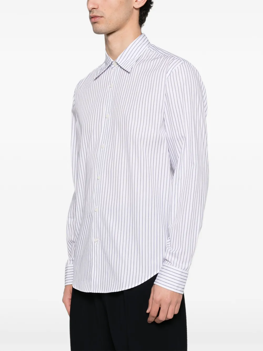  Fursac Striped-pattern Long-sleeve Shirt - White 