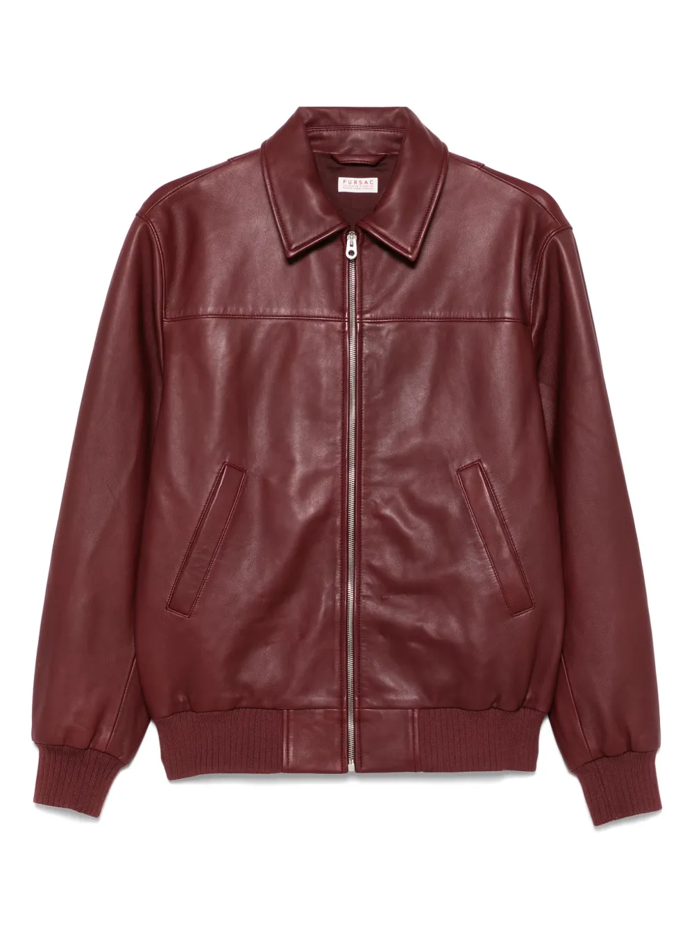 FURSAC zip-up leather jacket | Red | Image 1