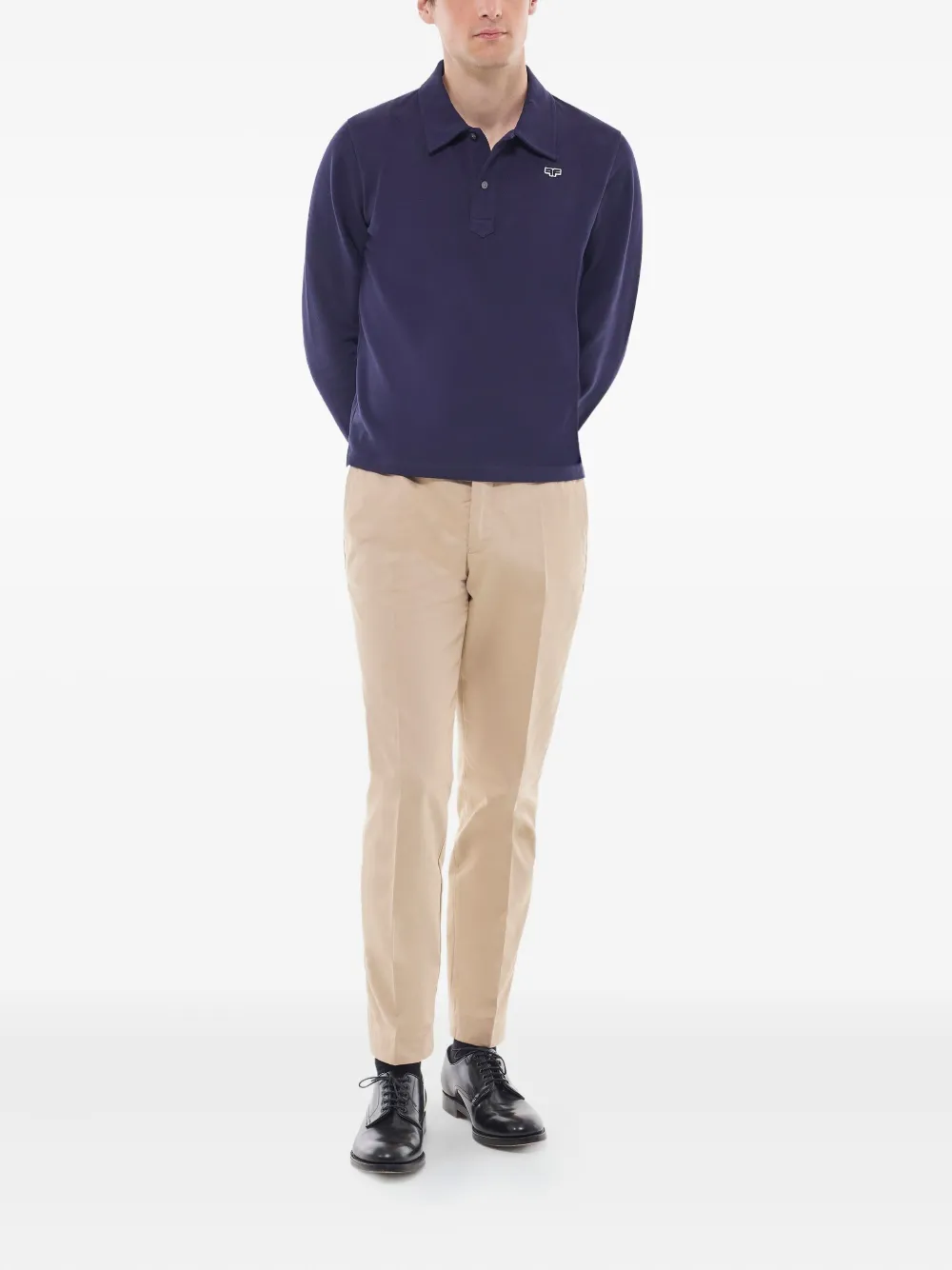 FURSAC Poloshirt met lange mouwen en logo - Blauw