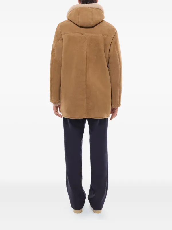 FURSAC Hooded Shearling Coat | Brown | FARFETCH ZA