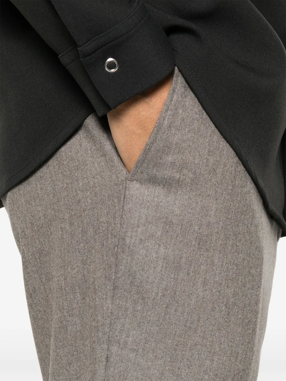 FURSAC Wollen broek met elastische tailleband Bruin