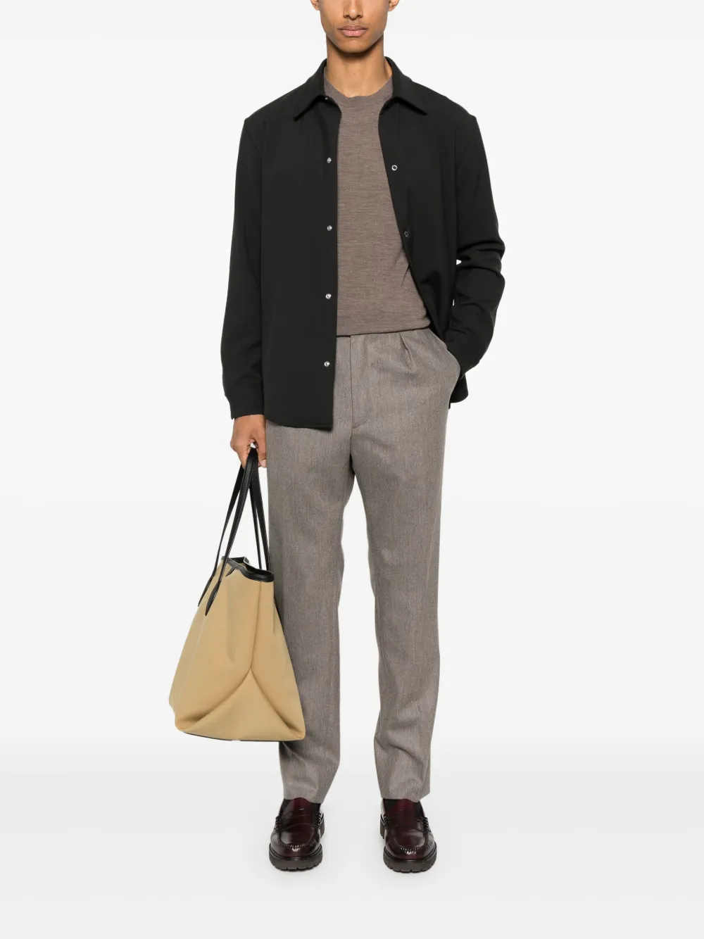FURSAC Wollen broek met elastische tailleband - Bruin