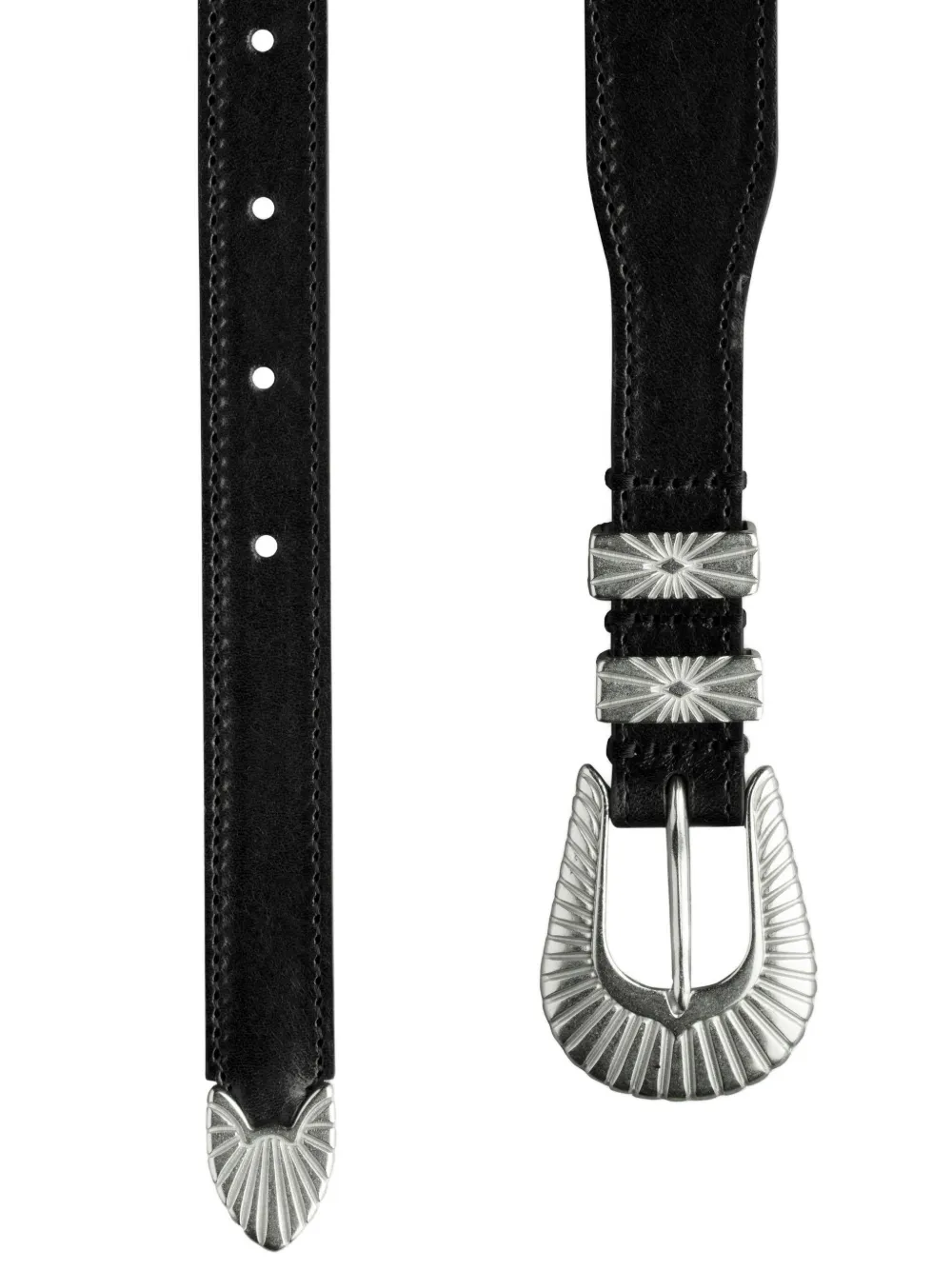 FURSAC leather silver-buckle belt - Zwart