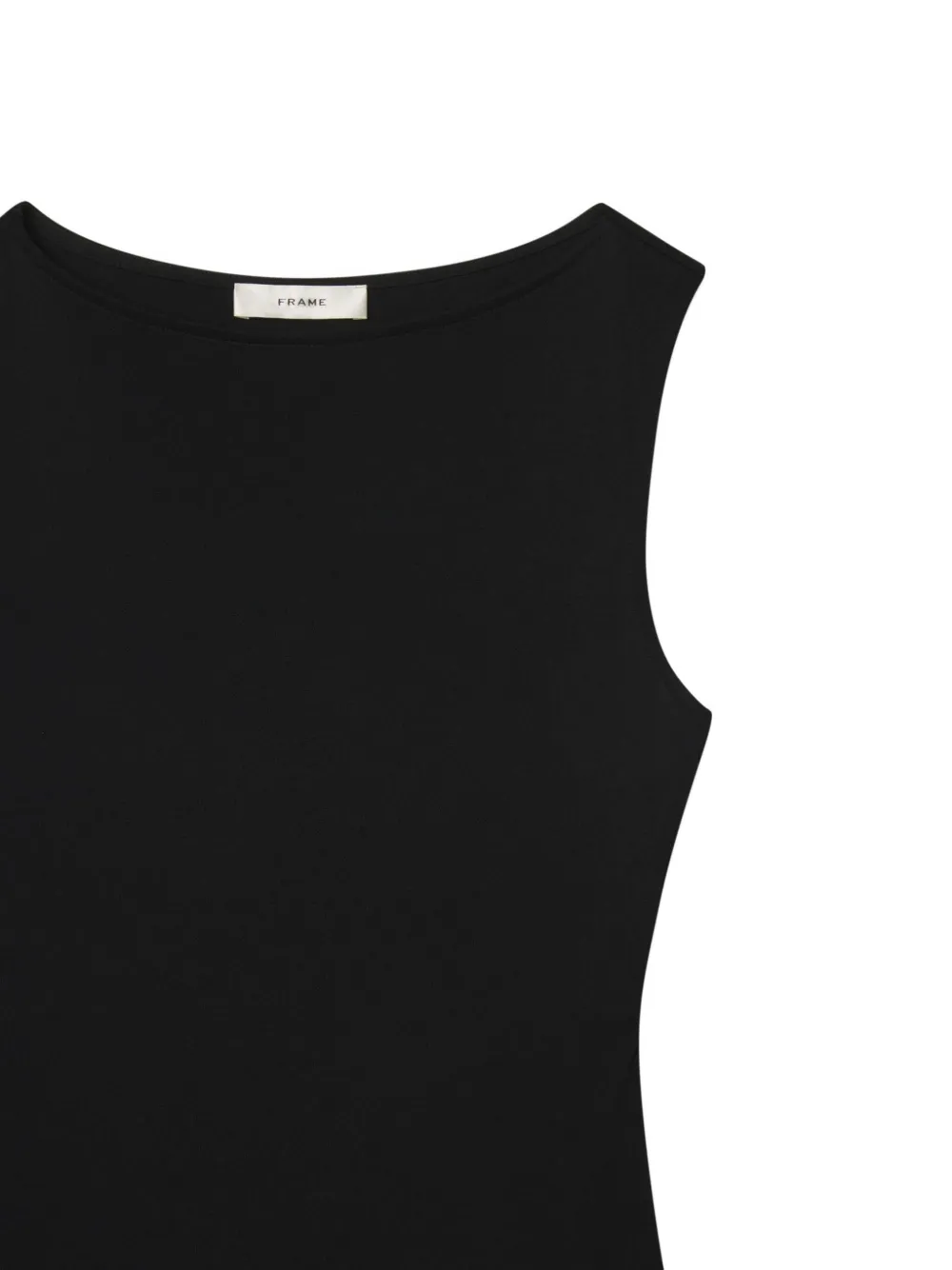 Frame Drape Sleeveless Midi Dress In Black