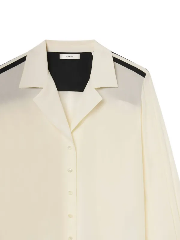 FRAME Silk Pajama Shirt | White | FARFETCH RO