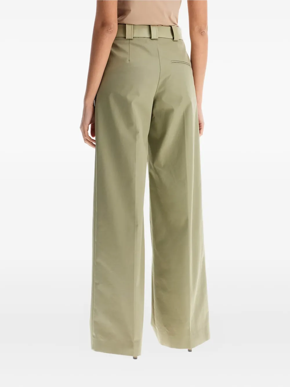 Christopher Esber wide-leg cotton trousers Groen