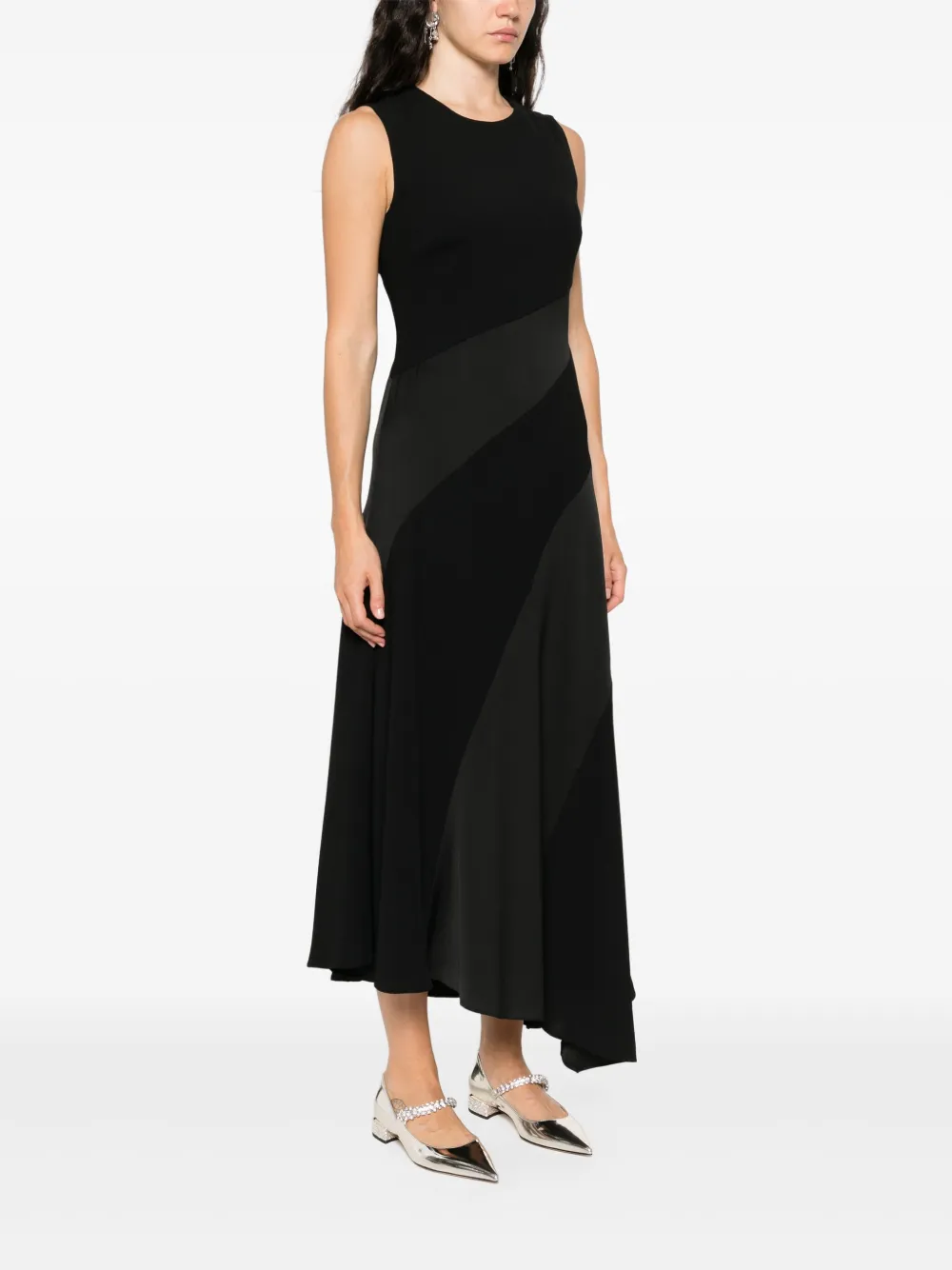 NISSA Midi-jurk met vlakken Zwart