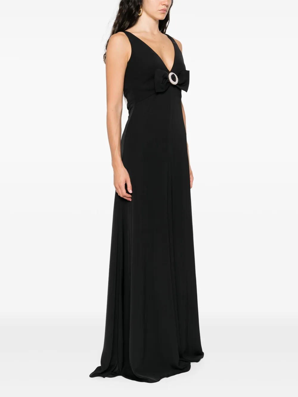 NISSA Maxi-jurk met strikdetail Zwart