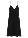 NISSA embroidered midi dress - Black
