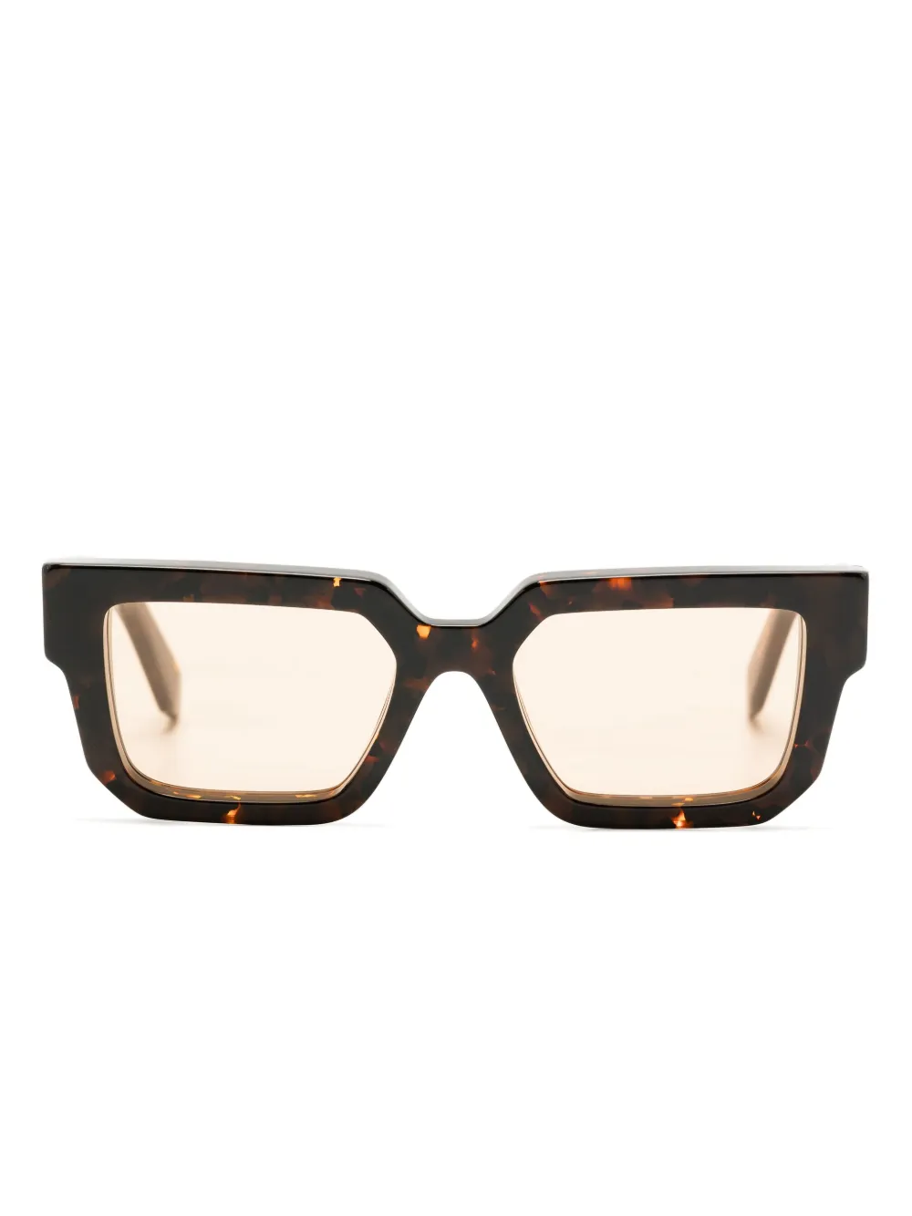 Off-White Zonnebril met vierkant montuur Bruin